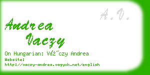 andrea vaczy business card